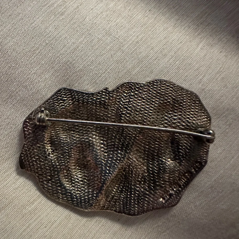 Vintage Silver Brooch - Woman face & two cougar faces, rare & unusual - Picture 4 of 6